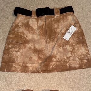 Stylish Tan Skirt with Belt